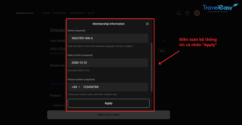 Hướng dẫn cách mua Membership BIGBANG - TravelEasy