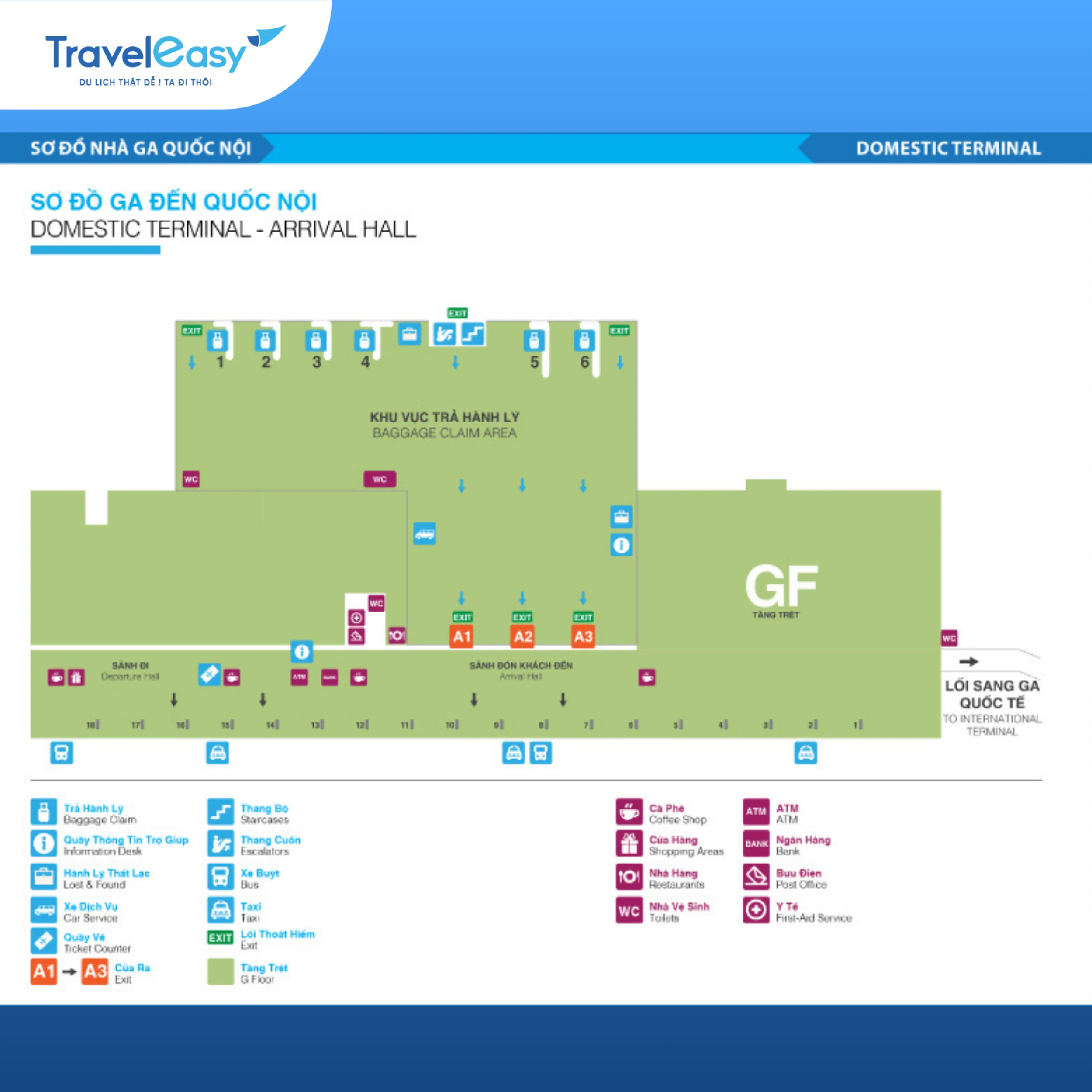 Hướng dẫn đón người thân tại ga quốc nội Tân Sơn Nhất