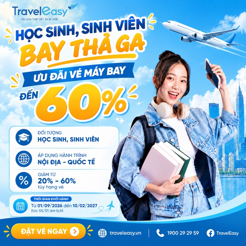 Ưu đãi học sinh sinh viên - TravelEasy