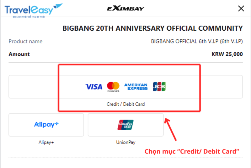 Hướng dẫn cách mua Membership BIGBANG - TravelEasy