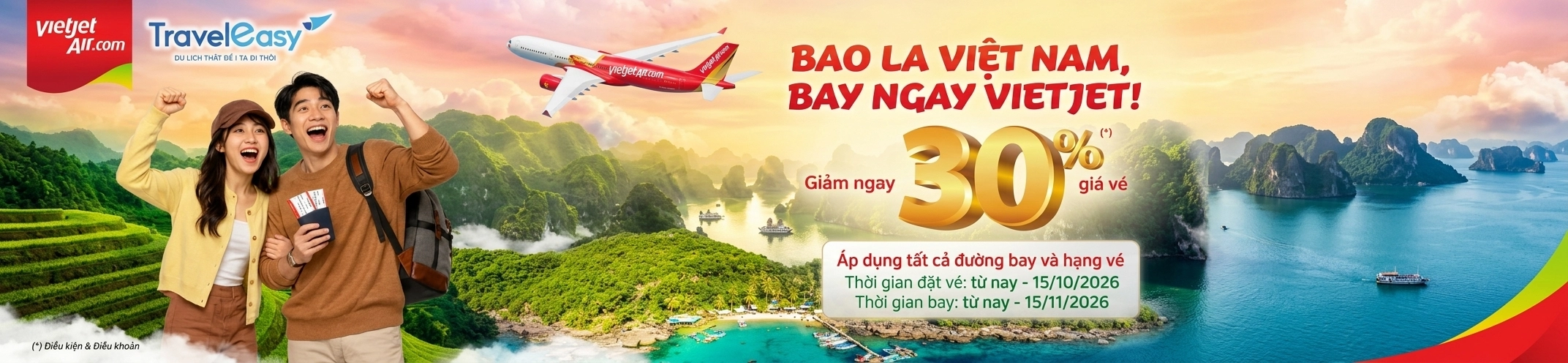 Giảm 30% Vietjet