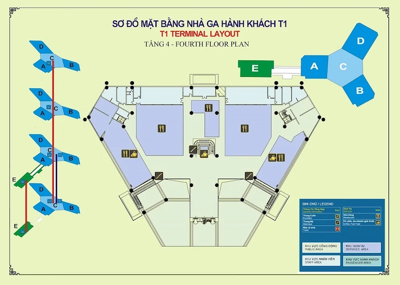 Sơ đồ nhà ga T1 sân bay Nội Bài và cách di chuyển - TravelEasy